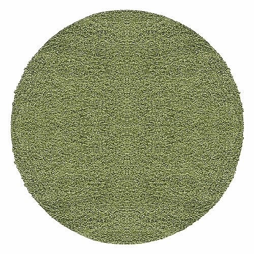 Carpettex Hochflor Teppich Wohnzimmer Shaggy Flokati Teppich Modern Einfarbig 120 cm Rund Flur...