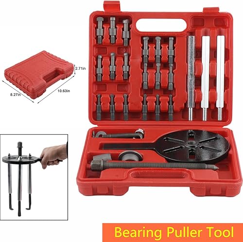 Miniatura 3 de Juego de extractor de rodamientos 21 en 1, extractor de cojinetes de desmontaje de agujeros internos, juego de extractor de tres mandíbulas con caja