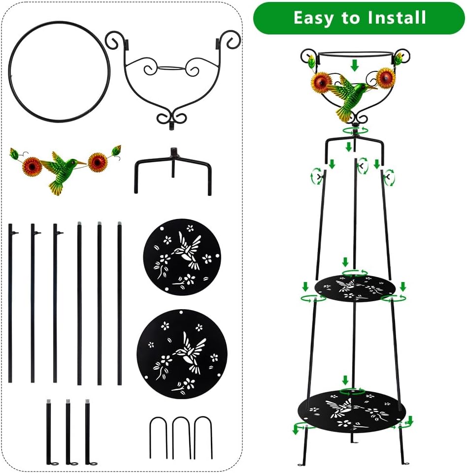 Stargarden Gazing Ball Holder & Stand, Gazing Globe Stand for 10-12 Inch Balls, Sturdy Metal Display Stand with Base for Garden, Yard, Indoor/Outdoor