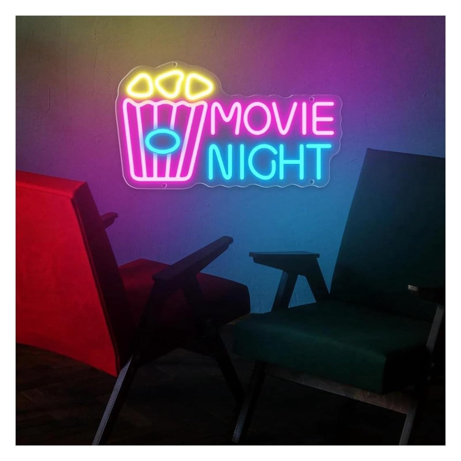Decorazione luminosa al neon per serate cinematografiche a LED per feste cinema ristoranti bar taverne club