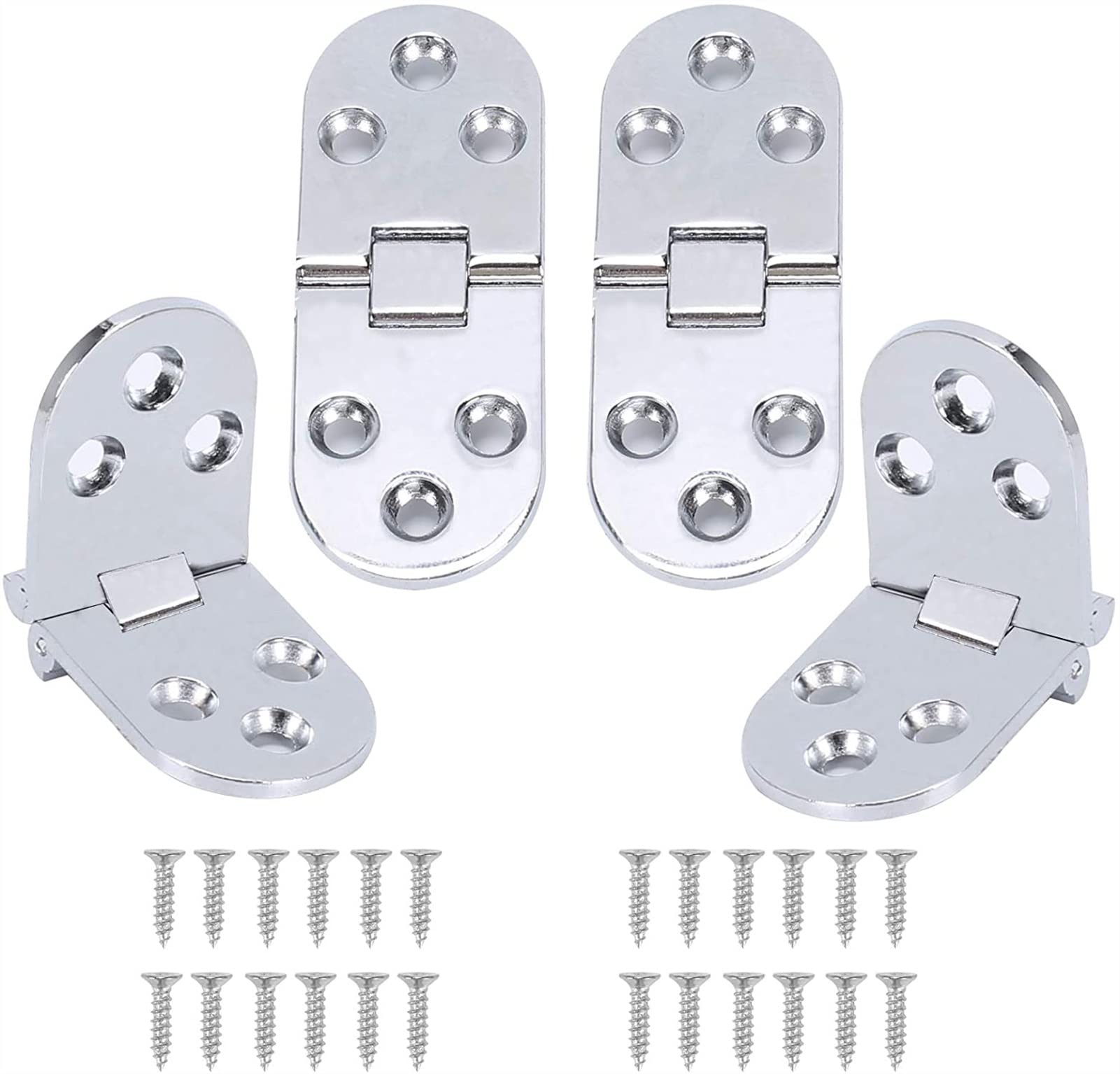 Nvsfzgiyg One Color 4Pcs Zinc Alloy Flap Hinge Table Countertop Concealed Folding Door Round