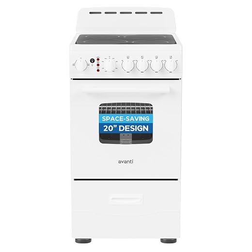 Avanti 20-Inch Freestanding Electric Range with Ceramic Glass Cooktop, in White (CERU200P0W)