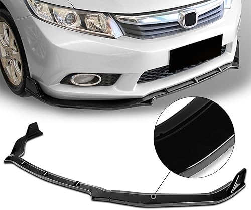 Miniatura 5 de Auto Dynasty 3 unids CS estilo fibra de carbono aspecto parachoques delantero alerón ala cuerpo kit compatible con Honda Civic 4Dr 2012