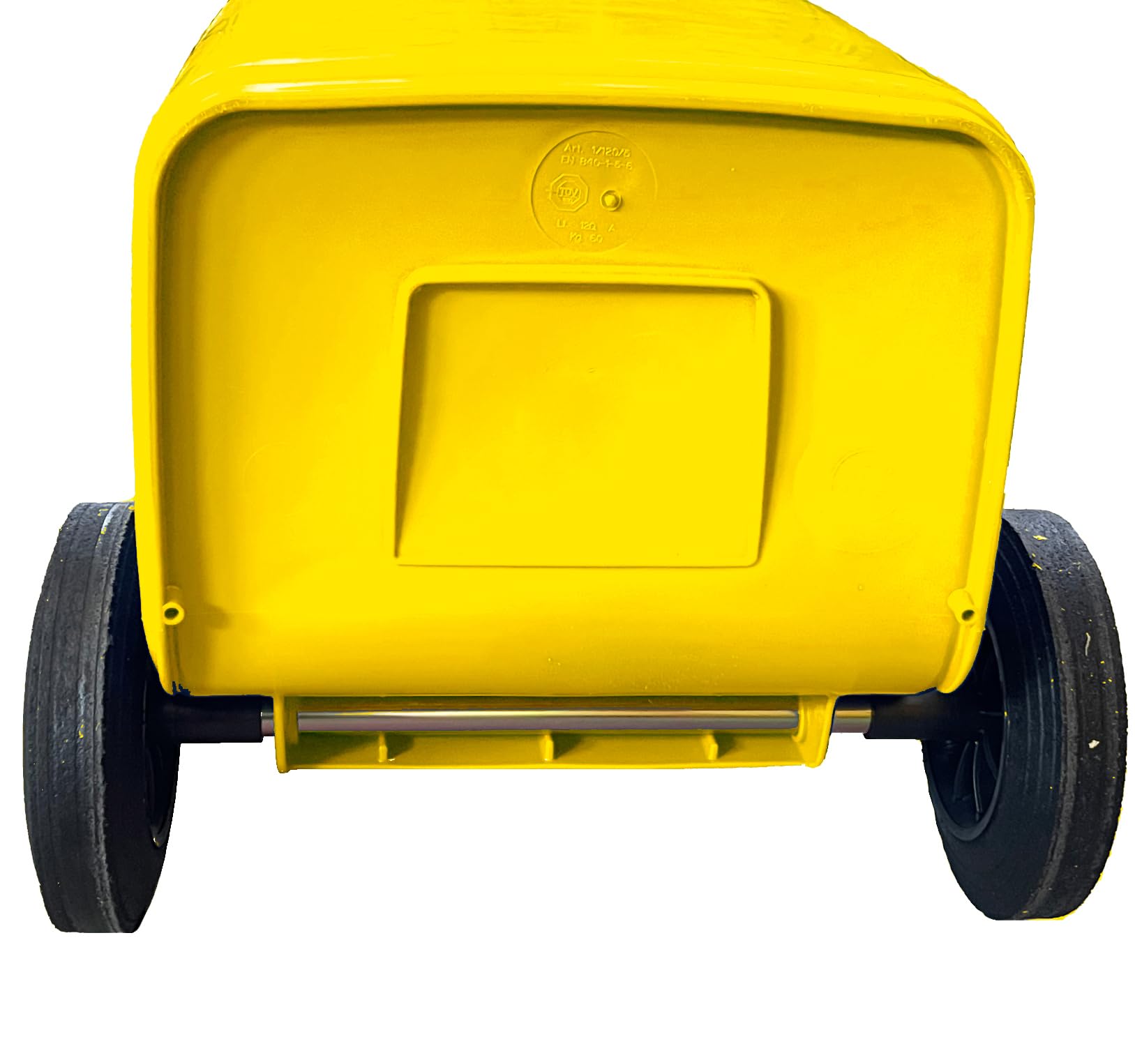 Mobil Plastic - Bidone Raccolta Differenziata 120 Litri con Coperchio e Ruote per Uso Esterno | Colore Giallo | Plastica Resistente | Certificato UNI EN 840