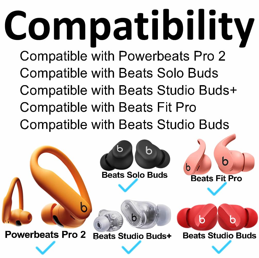 A-Focus Powerbeats Pro 2 Ohrstöpsel aus Memory-Schaum, weich, bequem, kein Silikon, passt in die Hülle, kompatibel mit Powerbeats Pro 2nd Black 6p214 L/M/S, 6 Paar