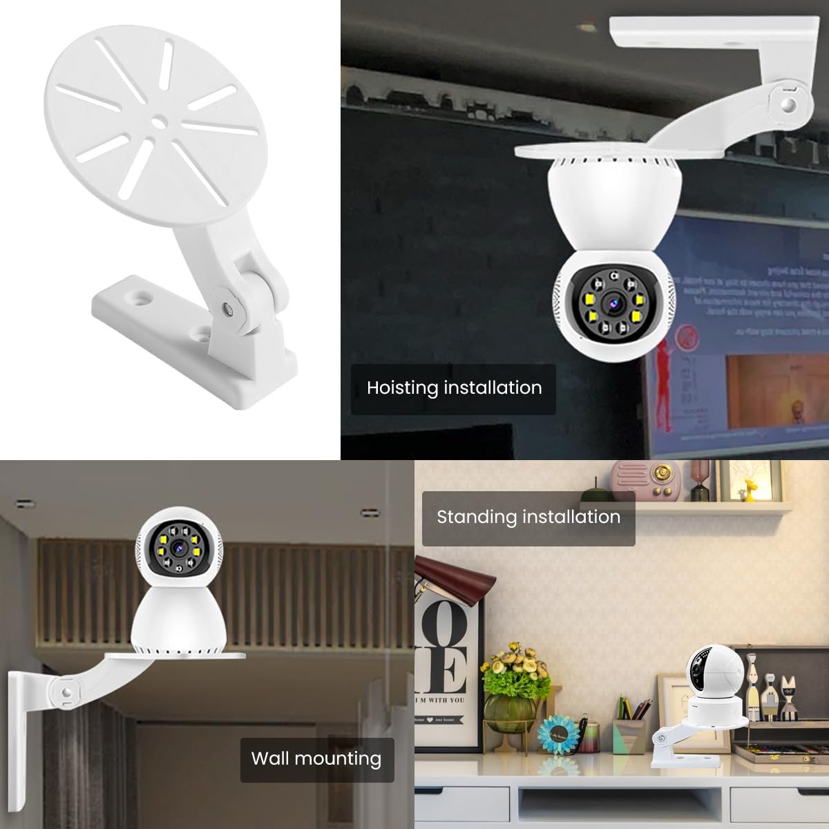 ZORBES CCTV Camera Mount 1 Set Adhesive Wall Ceiling Stand No-Drill 2