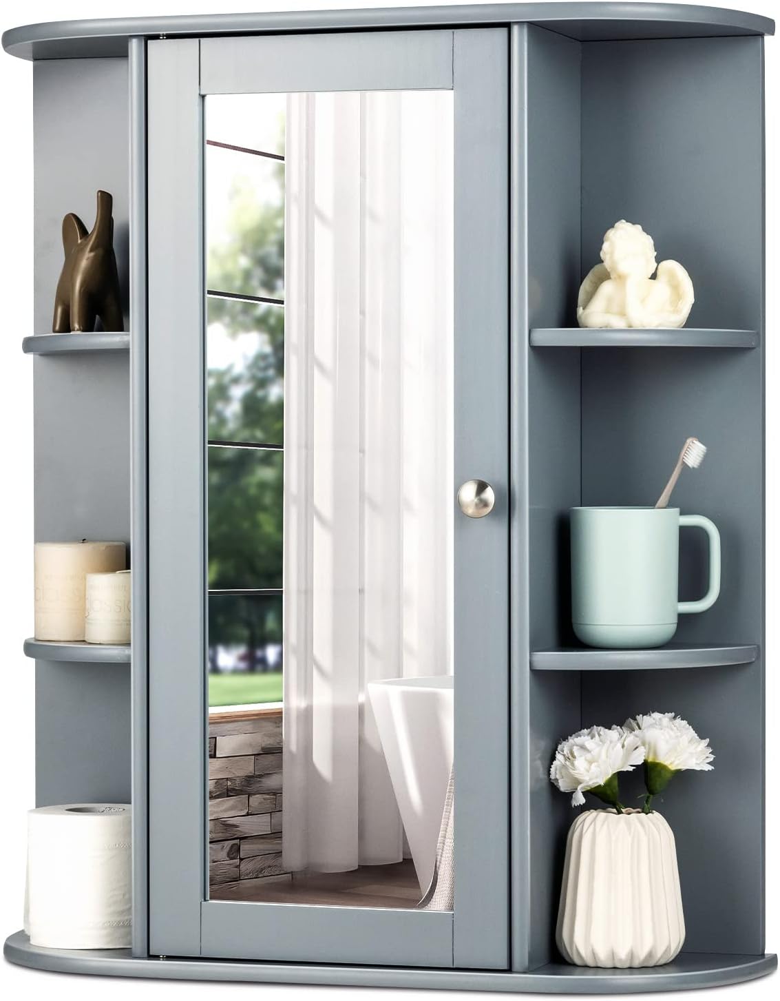 Giantex Armoire De Rangement Haute, étroite, Autonome, De Salle De Bain