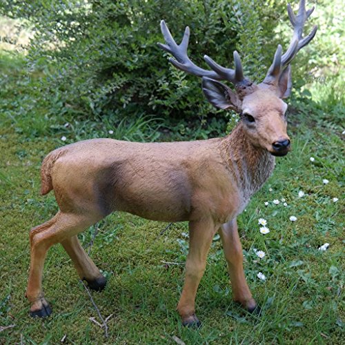 Preisvergleich Produktbild FDSt Dekofigur Rehbock Hirsch Wild Deko Gartenfigur Geweih Elch Rentier