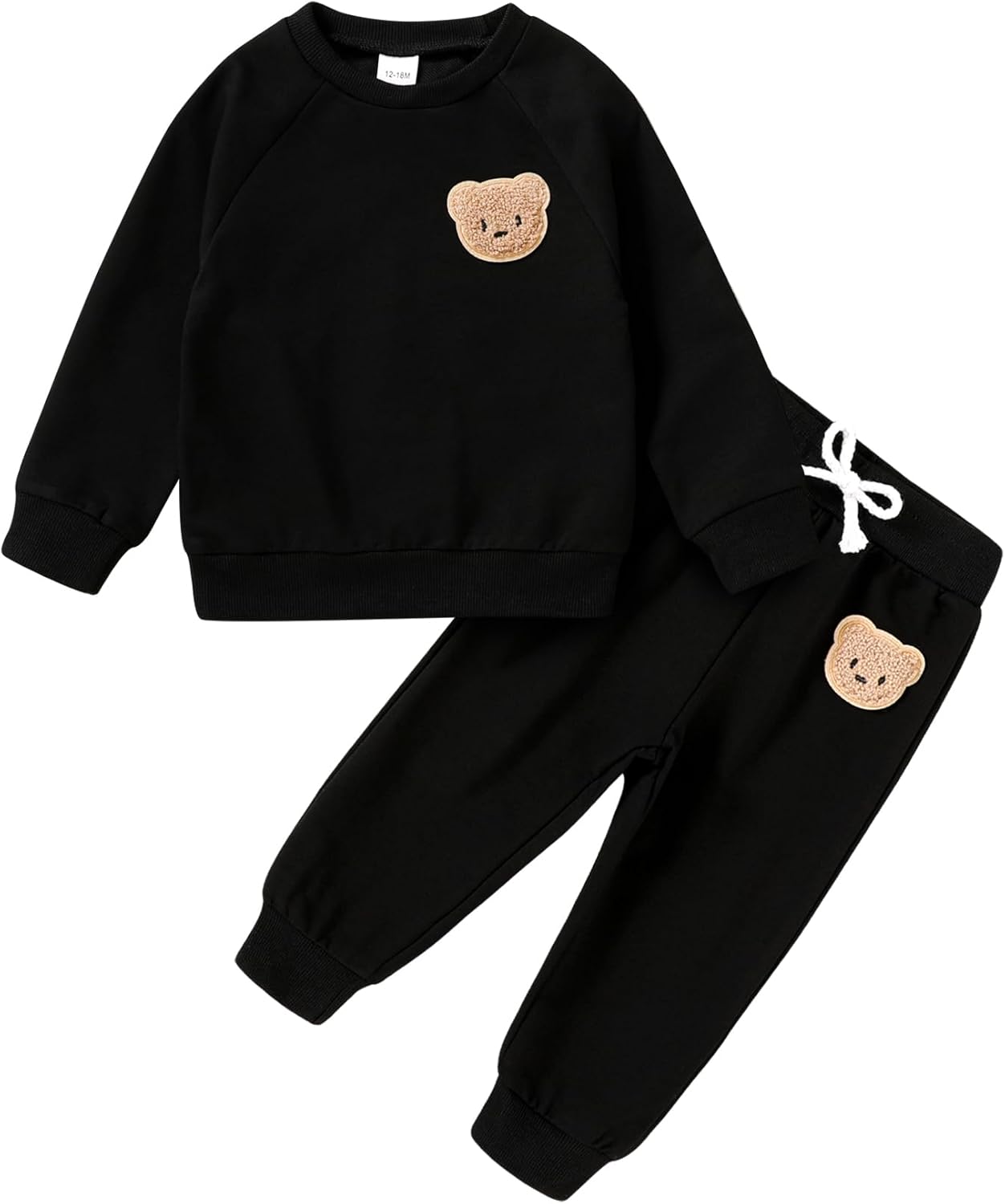 Fall Outfit for Toddler Boy Girl Long Sleeve Bear Sweatshirt Pant Sets Winter Pullover Clothes