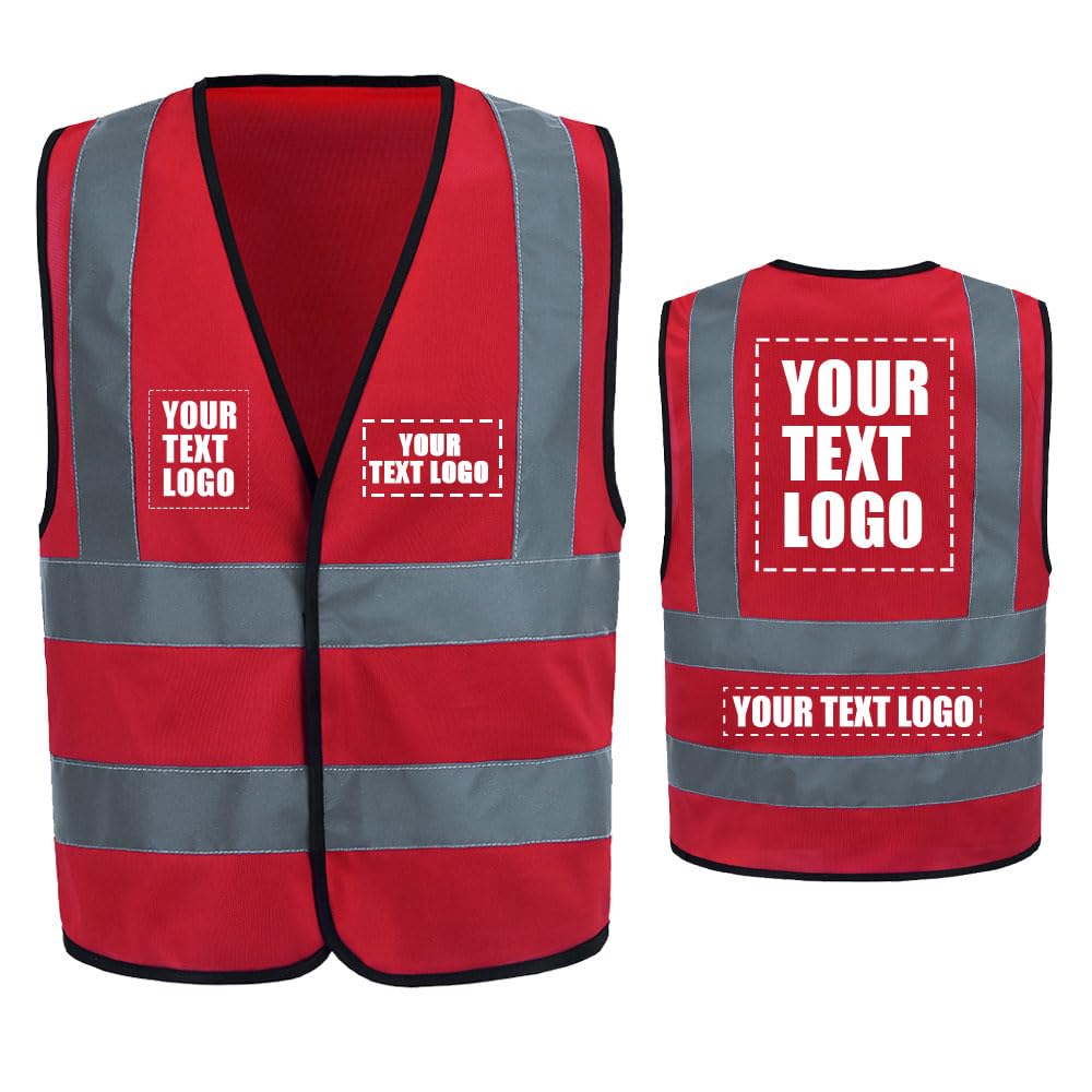 AYKRM Customization Logo Hi viz red Reflective Vest High Visibility red hi viz vis Executive Waistcoat M