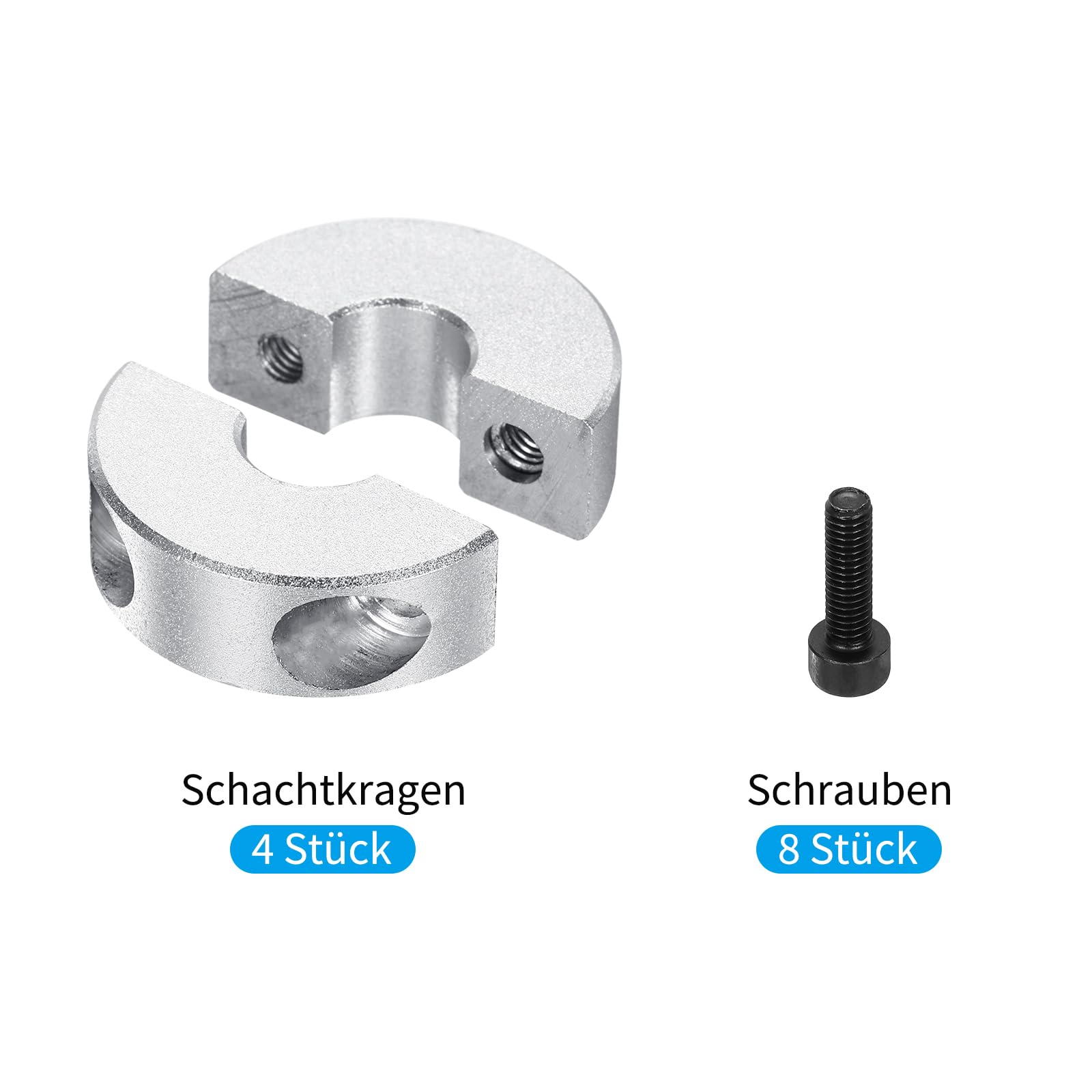 10er-Pack Doppelte Geteilte Schaftkragen 2-1/4 Zoll – Schwarz Oxidiert Von SUMMIT