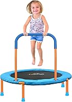 Ativafit 36-Inch Foldable Mini Trampoline for Kids 1-6: Safe Elastic Bands, Foam Handle, Indoor/Outdoor Rebounder with Padded Cover