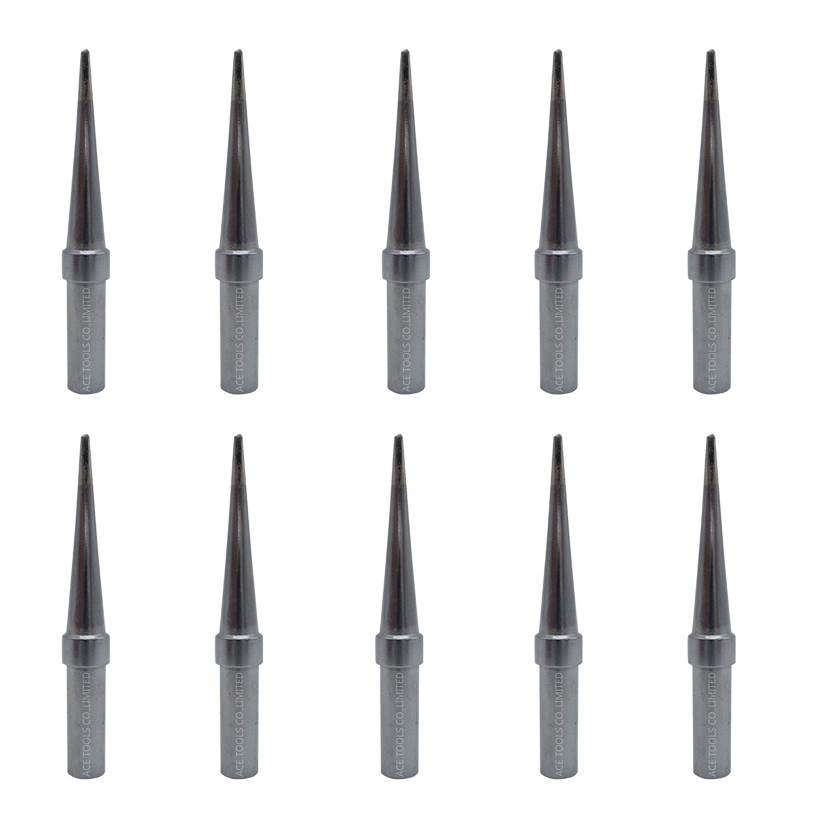 ETK Long Chisel Screwdriver Soldering Tip 0.0472" / 1.2mm for WESD50 WES50 WESD51 WES51 PES50 LR20 PES51 LR21 WE1010NA (WE1010EU WE1010EDU) WE1010 WECP ACE Brand Solder Iron Tips (10)