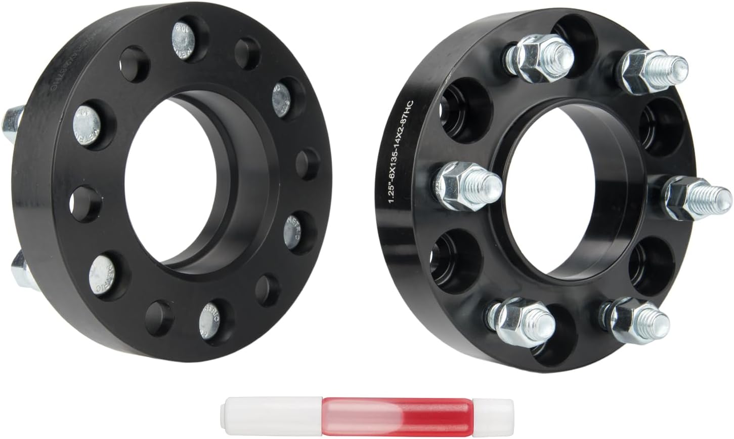 PHILTOP 6x135 1.25" Wheel Spacers for F-1-50, 2 Pcs 6x5.3 Hub Centric Wheel Spacers with 87mm Hub Bore M14x2 Studs fit for F-1-50, Expedition, F-1-50 Heritage, Mark LT, Navigator