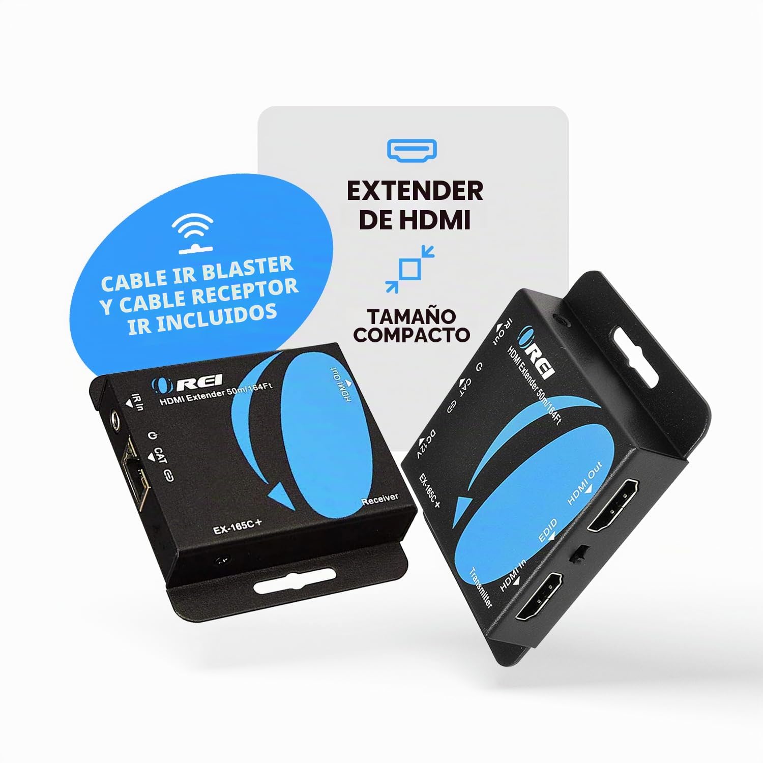 OREI Extensor HDMI a través de Ethernet sobre CAT5/CAT6, con IR de hasta 164 pies - Loop Out - Full 1080P @ 60Hz Pover sobre cable Distribución de señal Full HD