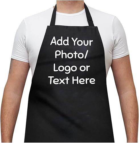 Delantal personalizado para hombres y mujeres, delantales personalizados con texto, logotipo, foto, cocinero, cocinero, barbacoa, parrilla, regalo