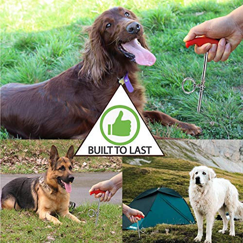 Nodea Chrome Dog Stake, Comfort Grip Tie-Out For Dogs, Outdoor Spiral Anchor For All Kinds Of Pets #TOP2