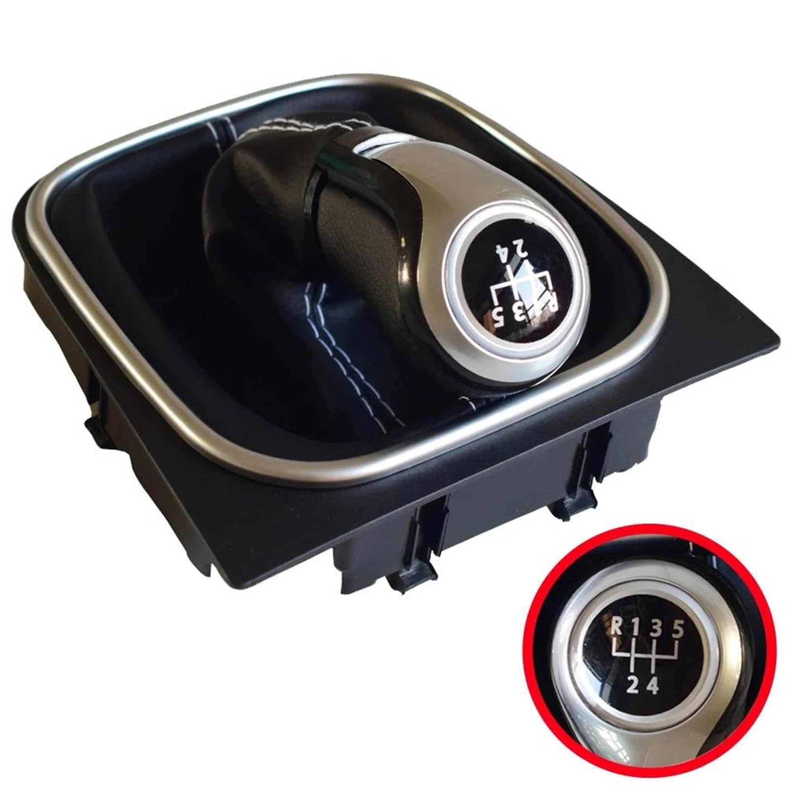 Fsozdbbpl 5 Speed White Line Automotive Parts 5/6 Speed Gear Shift Shifter Knob Lever Gaiter Boot Cover Collar For Golf A5 Mk5 Gti Gtd R32 For Scirocco(5 Speed White Line)