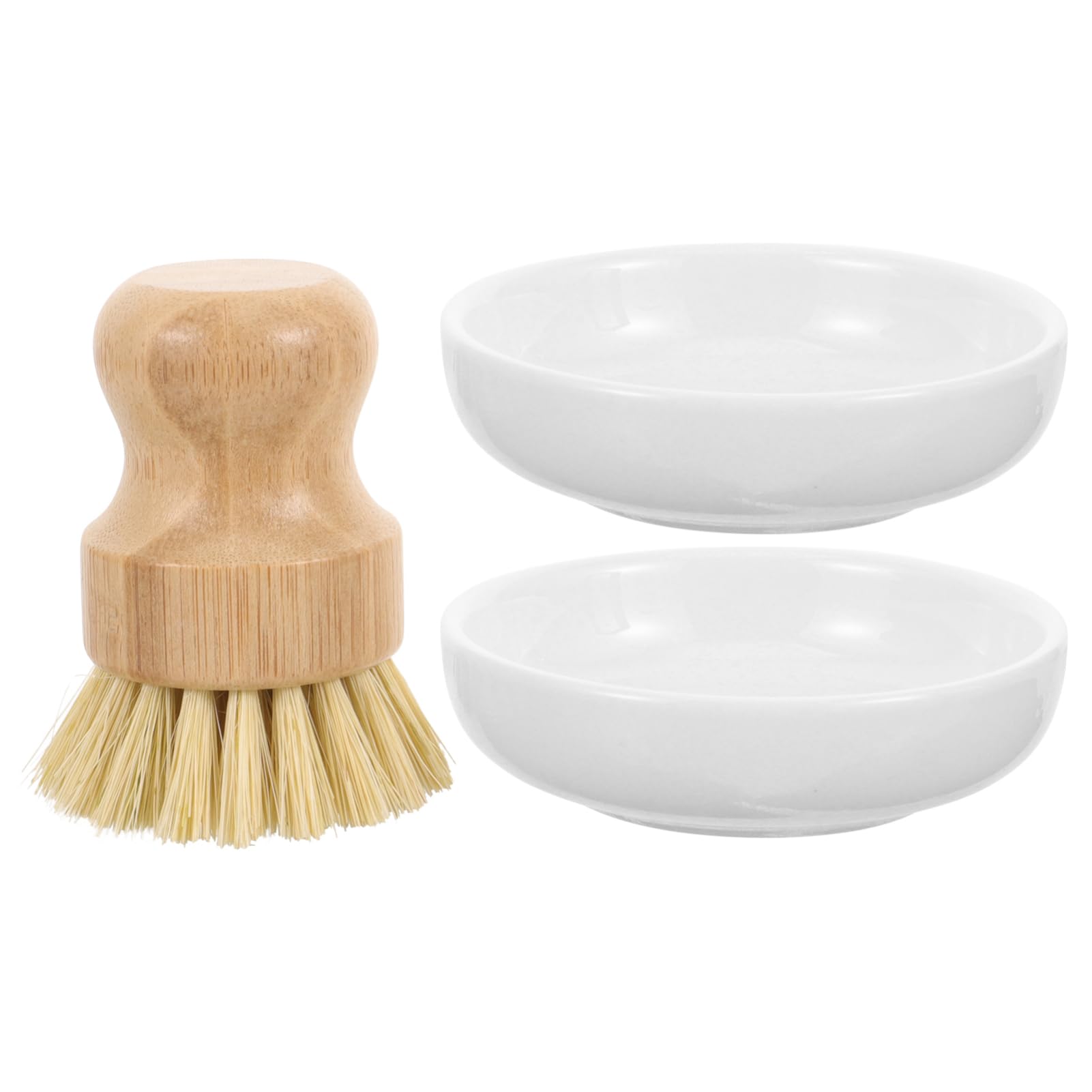 Ciieeo 3 Juegos Cepillo del pote de la Cocina con el Cepillo de Limpieza de bambú Determinado del Cepillo del pote de la Palma del sisal de la Placa de Drenaje Cepillo para Lavar Platos y