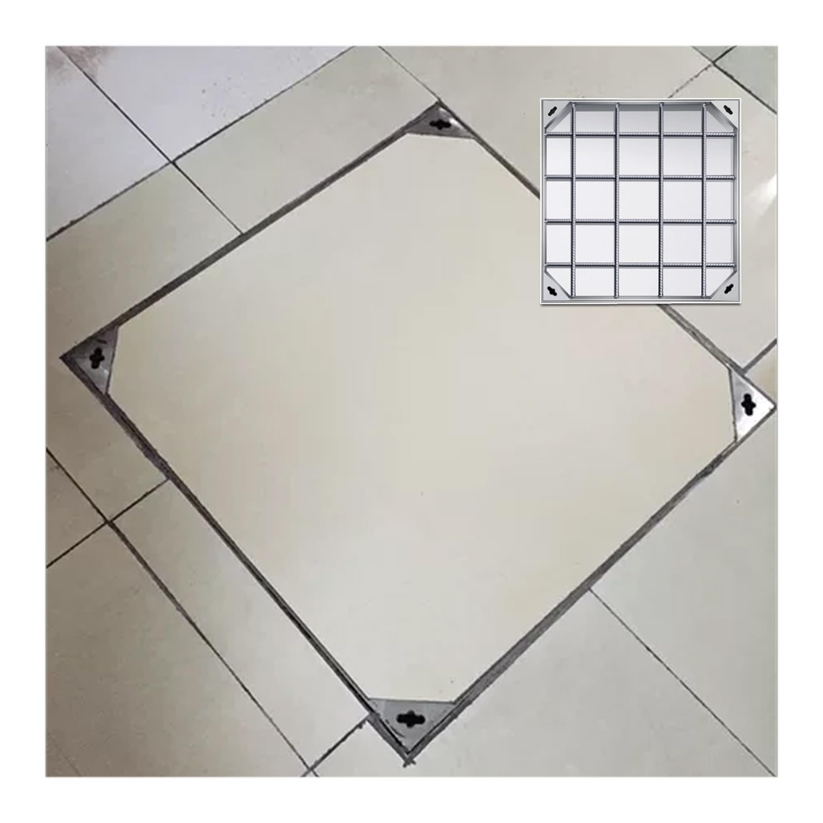 WXPGFEQ Stainless Steel Manhole Cover DualLayer Steel Grate for Septic TankVehicle Access e andSewer Cover Ideal for Driveways
