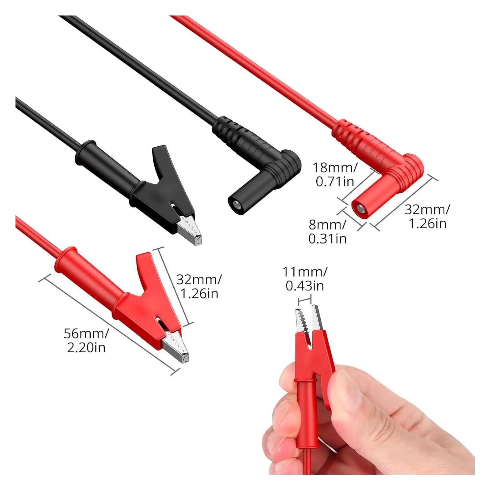 1M 15A Banana Plug to Crocodile Clip Test Lead for Multímetro
