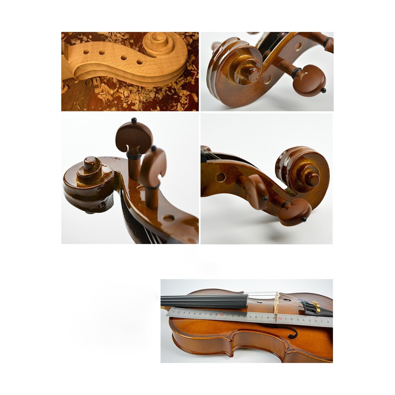 Violín De Tamaño Completo Hecho A Mano De Madera Maciza Instrumento Musical Profesional Para Adultos Principiantes Instrumento De Violín(3/4)