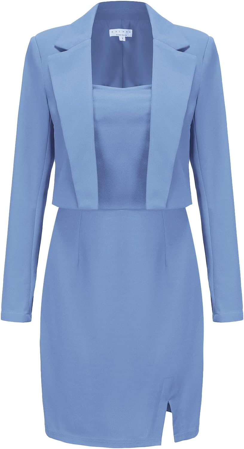 Women's Professional Business Lightweight Blazer Dress Suit Sets 2 Piece Work Office Fashion Outfits