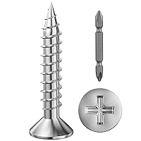 Vista 16 de (600 piezas) #6x3/4 Tornillo de madera rápido de metal autorroscante cabeza plana 304 acero inoxidable