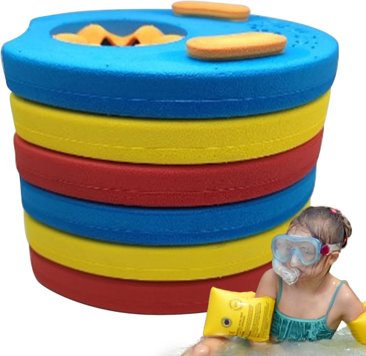 Floating Armbands, Swimming Armbands - 6 Pcs Arm Rings EVA Foam Discs for Kids Swimming Training, Kids Floats, Arm Discs for Pools, P