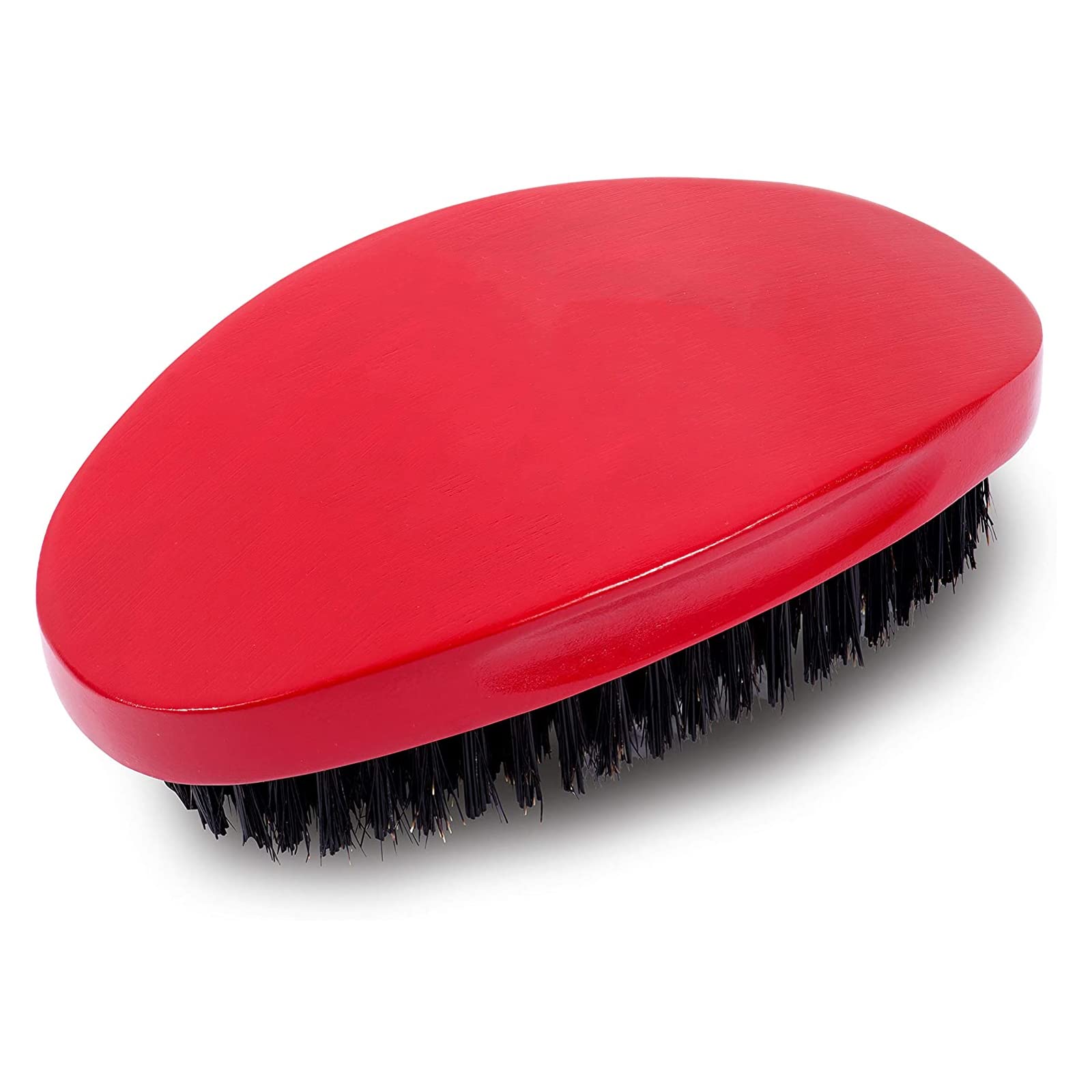 YABOO Palm Wave Brush for Men 360 - Medium Hard Wave Brush - Made With Beech Wood Medium Hard Bristle 360 Curved Wave Brush for Men Red 12.7x7.2x3.6cm