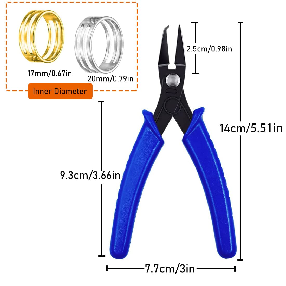 2 PCS Jewelry Pliers and 2PCS Jump Ring Open/Close Tool, Jump Ring Opening Closing Rings Tool with Jump Ring Opening Pliers for Jewelry Beading Repair Making Supplies