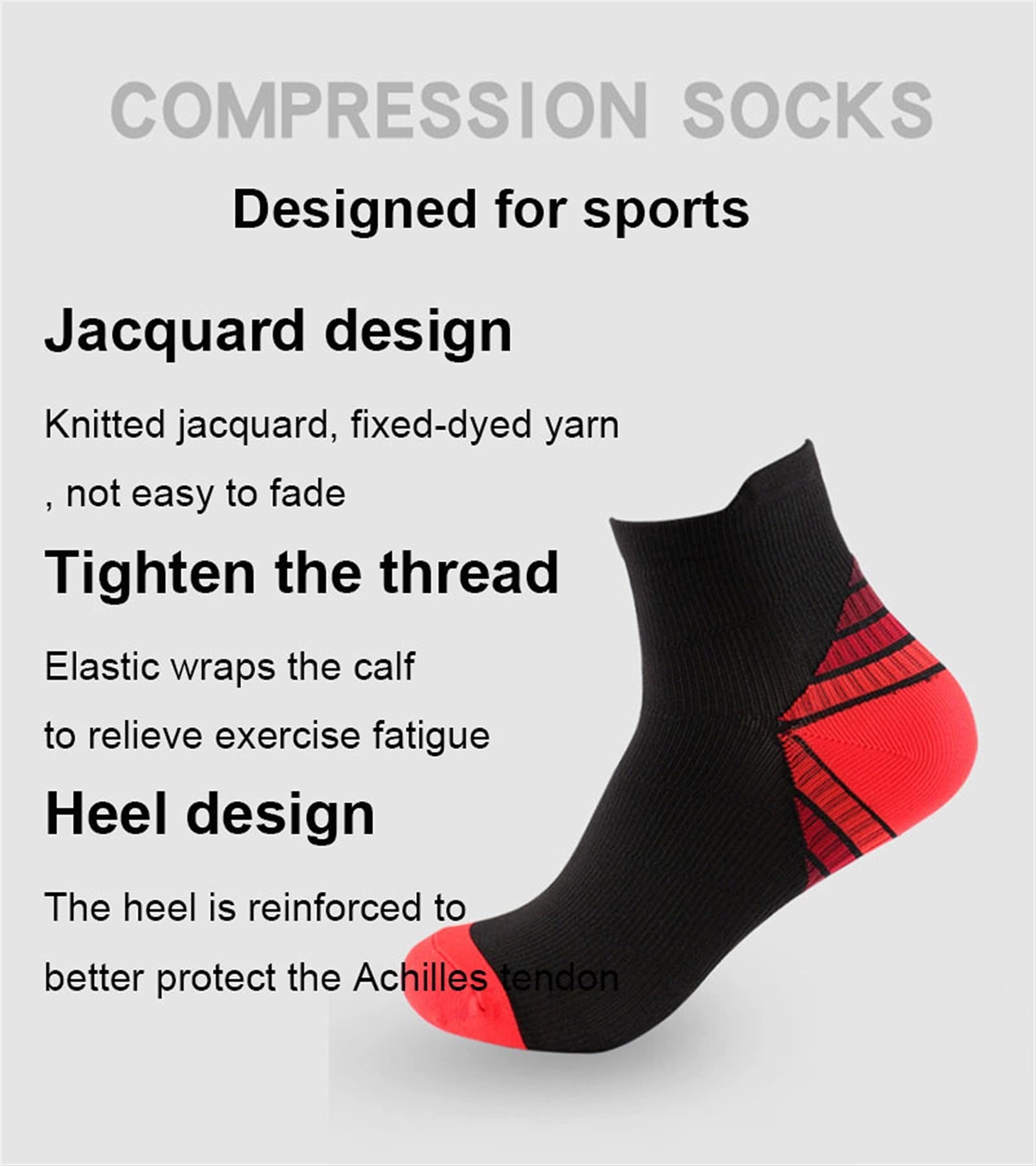 Calcetines de compresión for Mujeres y Hombres Deporte Transpirable Atlético Atlético Corte bajo Tobillo Sock Best for Fitness Running Cycling Travel Basketball Socks
