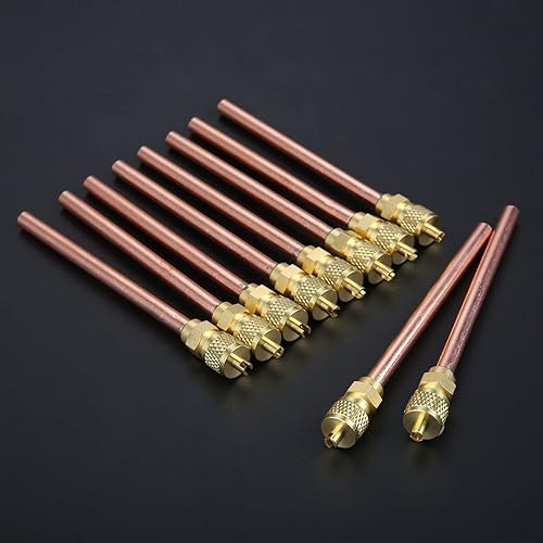 Miniatura 4 de Kit de válvula de servicio de acceso, 10 piezas de vástago de 3.54 pulgadas + 10 piezas de válvula de llenado de cobre de 2 pulgadas, SAE de 14