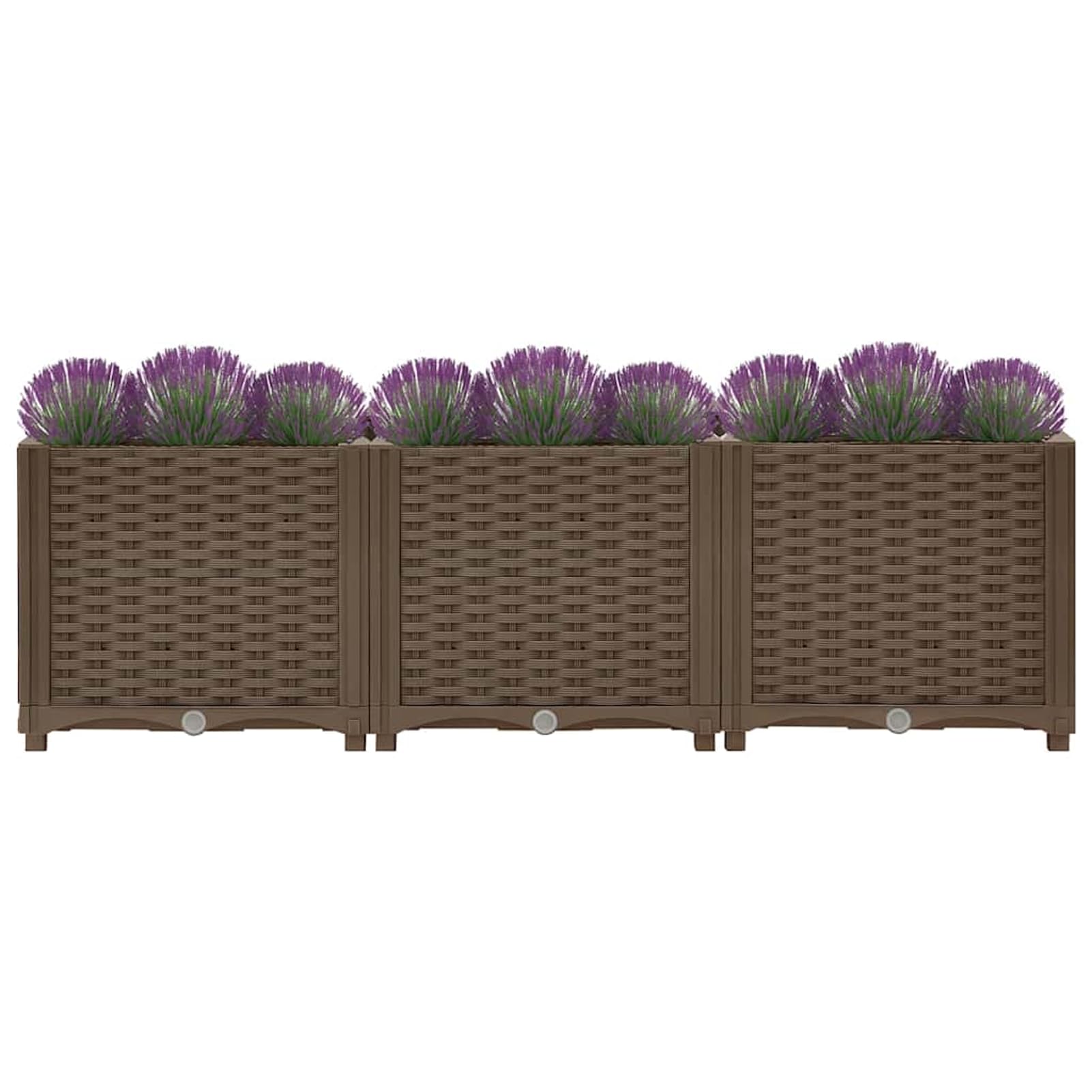 Homgoday Arriate Exterior Grande Macetero Huerto Urbano Maceta Arriate Jardinera Arriate de Jardín para Cultivos Verduras Flores en Patio Balcón Terraza 120x40x38 cm Polipropileno Marrón