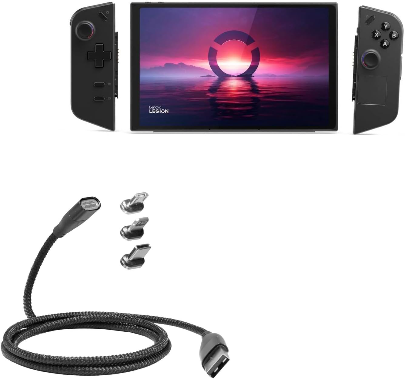 BoxWave Cable Compatible with Lenovo Legion Go - MagnetoSnap PD AllCharge Cable (100W), Magnet Charging Braided USB Type-C Micro - Jet Black