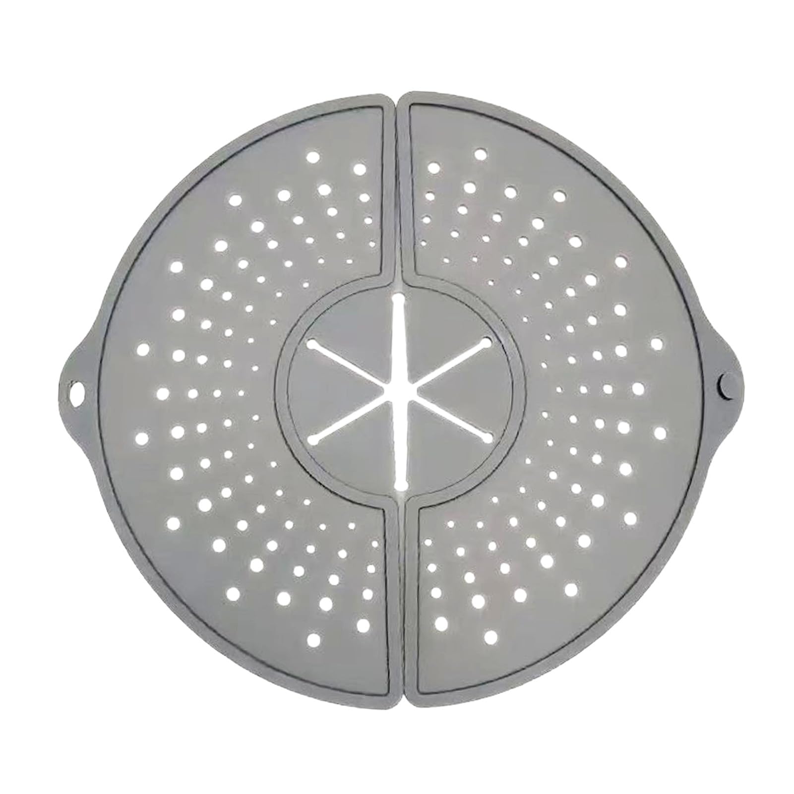 Tapa de silicona Splash premium plegable gris con salida de vapor para ollas de cocina