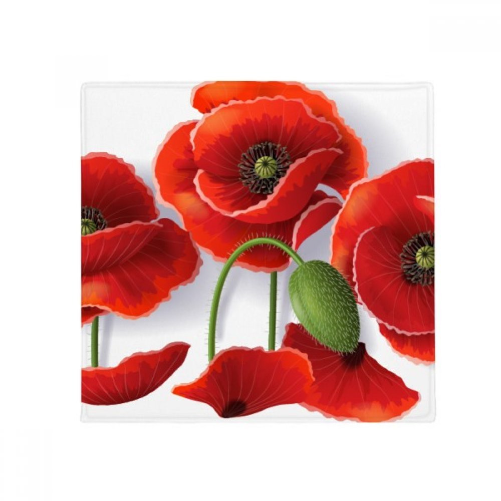 Tapis de sol carré coquelicot 60x60 cm antidérapant pour salon et cuisine