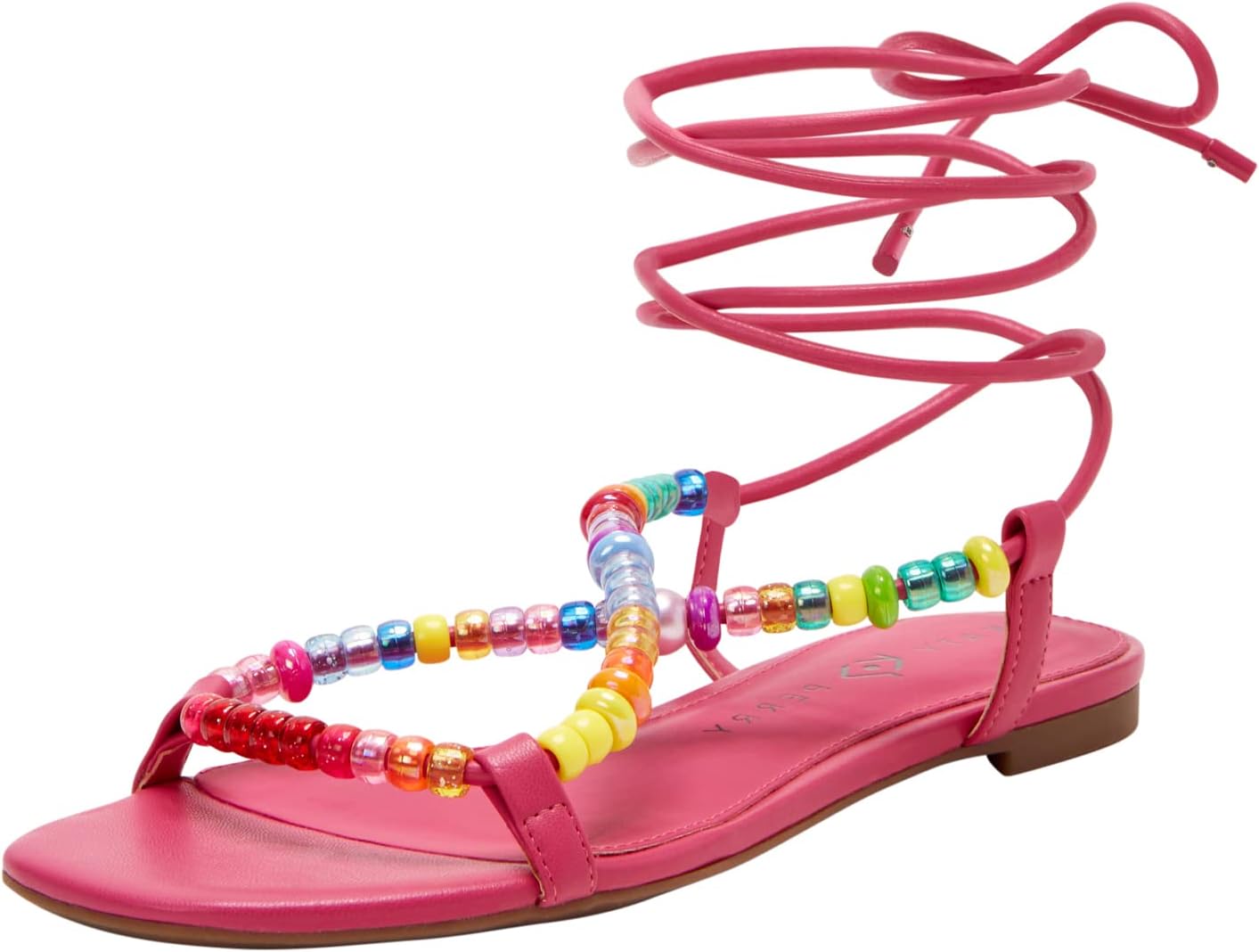 Katy Perry Women's The Halie Bead Sandal Flat, Fuchsia Pink, 8
