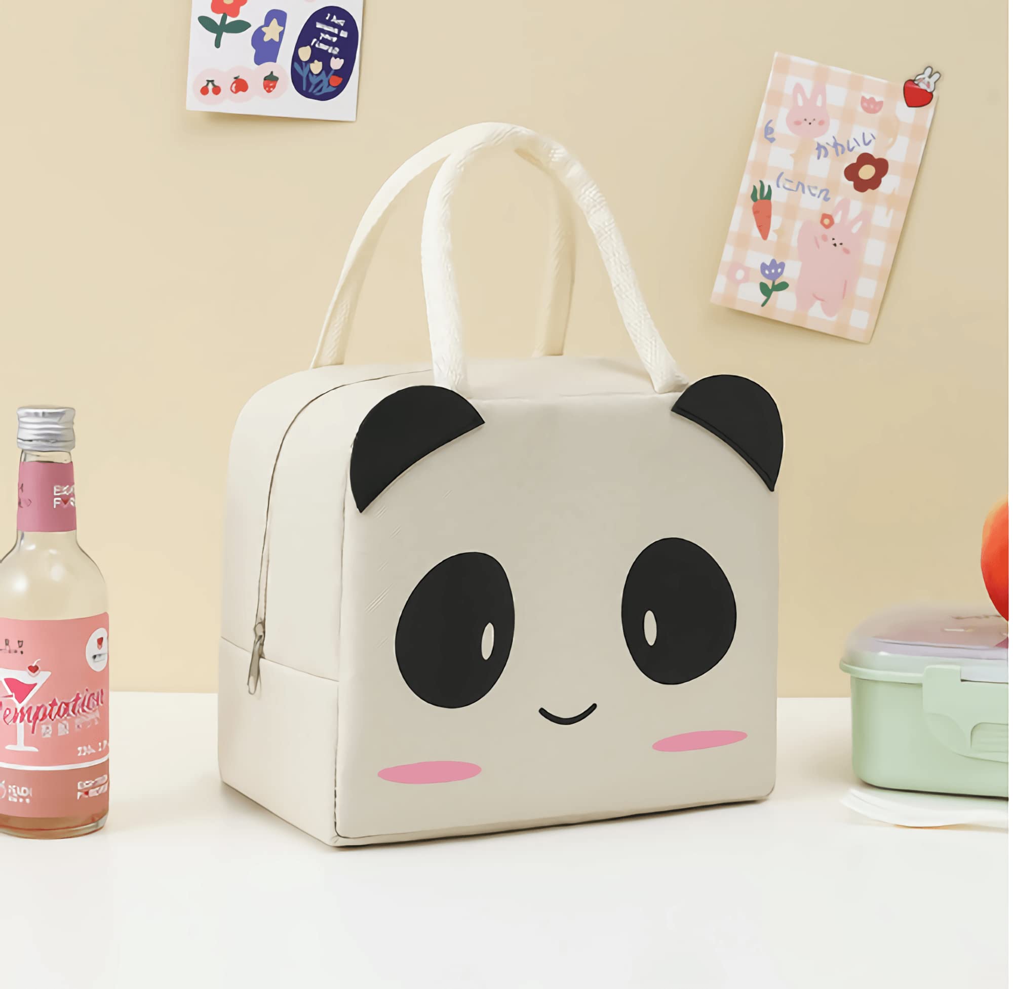 Amazon.co.jp: かわいい漫画パンダランチバッグ 子供用 再利用可能