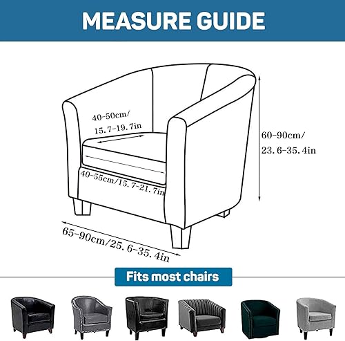 Miniatura 3 de Funda elástica para silla de club, fundas de microfibra para sillas de bañera que se pueden mover suaves, lavables a máquina, funda elástica para