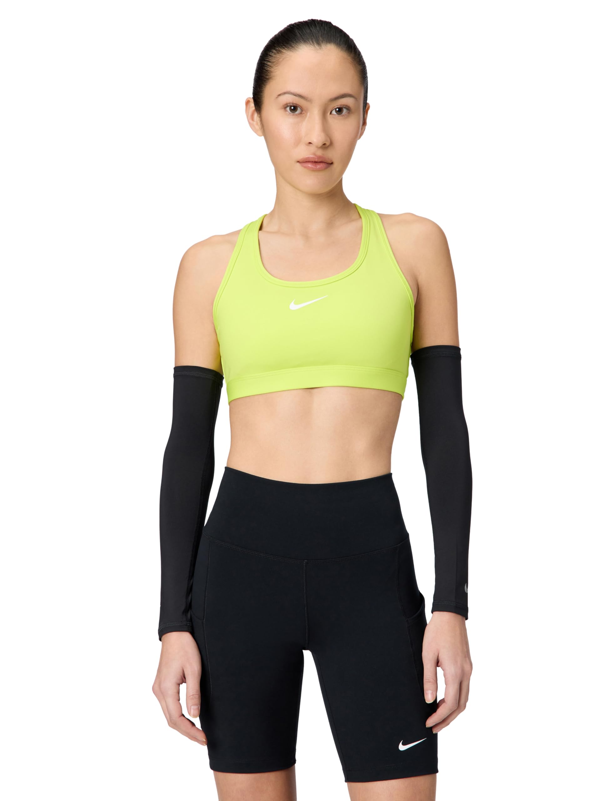 Nike Lightweight Arm Sleeves 2.0 Arm Sleeves Running Training Fitness Sports Compression Sleeves Lightweight Breathable Unisex, Black/Silver, S/M
