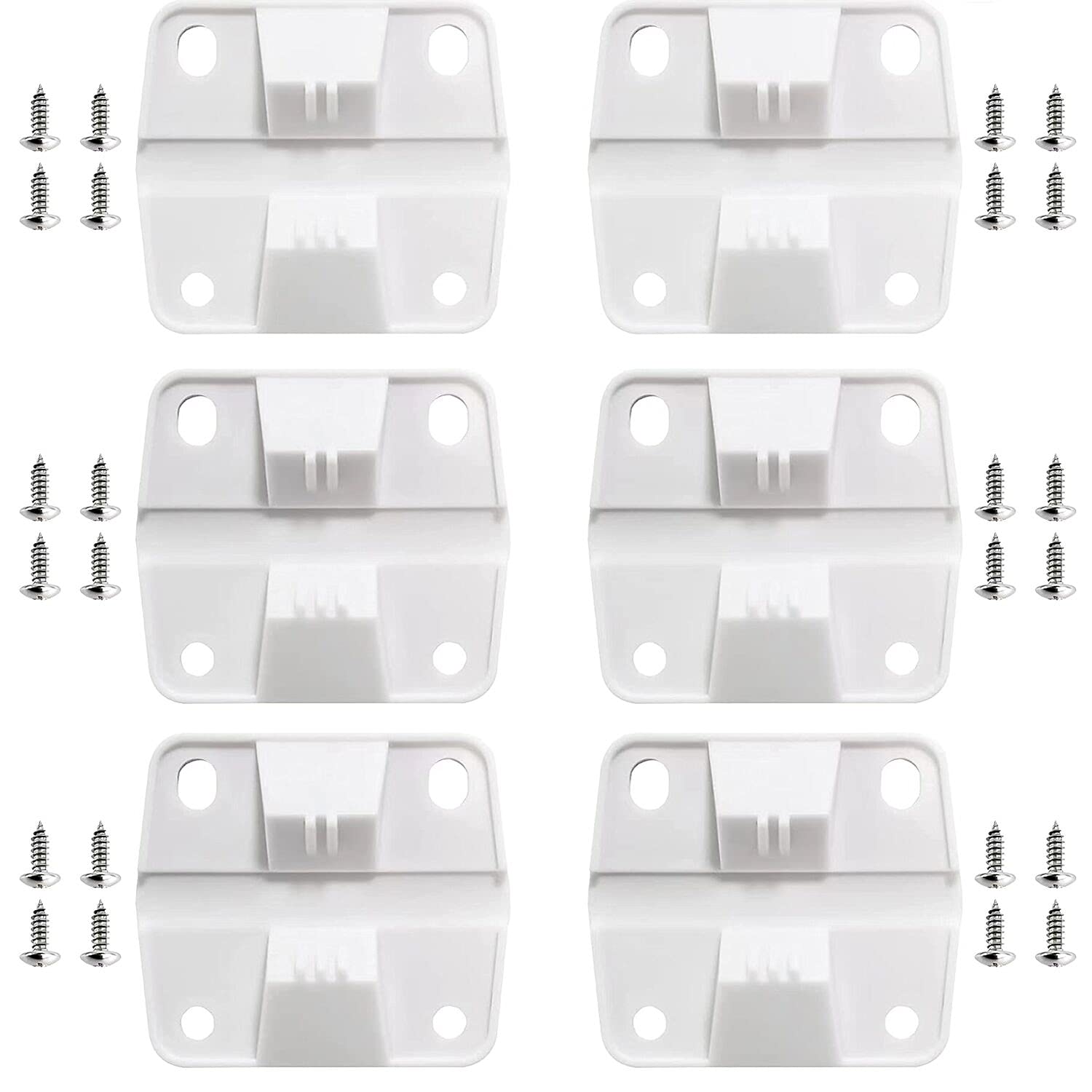 AnsookCooler Replacement Plastic Hinges & Screws Set - Compatible with Coleman Coolers 5253 6262 6270 Cooler Hinges Replacement - for Rubbermaid Cooler Hinges (Set of 6)