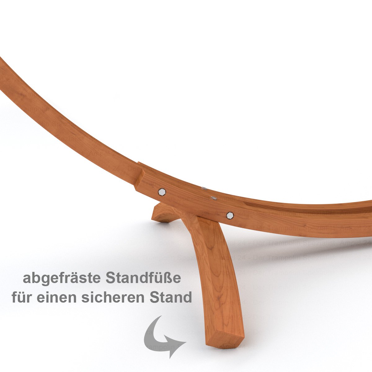Ampel 24 Outdoor Hängemattengestell 310 cm, Holz Eukalyptus wetterfest, Gestell Mauritius braun ohne Hängematte