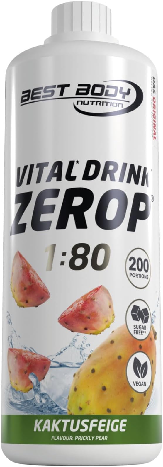 Best Body Nutrition Vital Drink ZEROP® - Prickly Pear, Sugar-Free Beverage Concentrate, 1:80 Makes 80 Litres of Ready-To-Drink, 1000 ml
