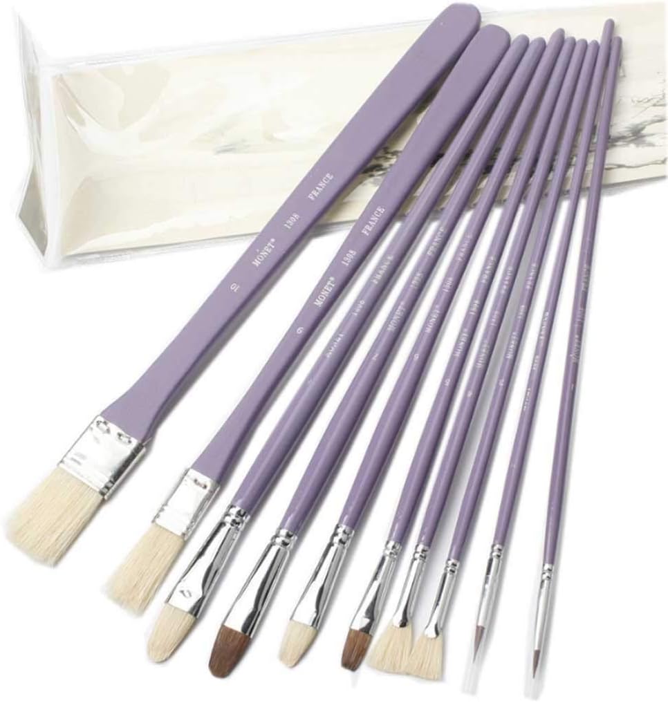 10Pcs Support Paint Brush Set Nylon Acrylic Paints Digital Artist Oil Row Pen Art Supplies