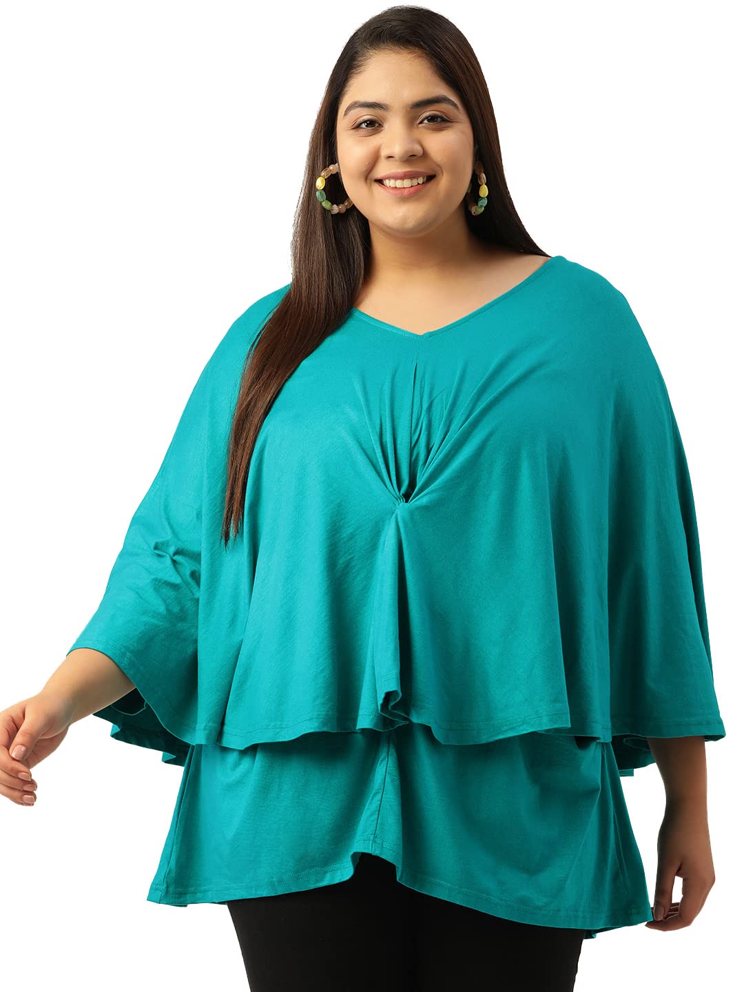 theRebelinme Plus Size Women’s Turquoise Blue Solid Color Layered Top theRebelinme Plus Size Women’s Turquoise Blue Solid Color Layered Top