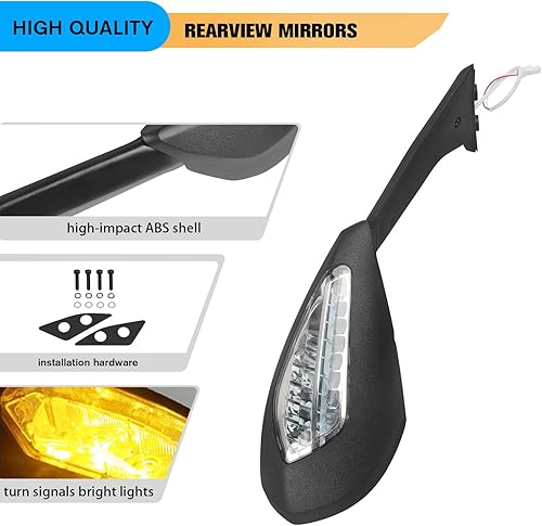 Miniatura 2 de Espejo retrovisor lateral con luz de señal de giro de repuesto para Ducati 2018-2024 Panigale V4 V4S / Panigale V2 2020-2025 Reemplazo para