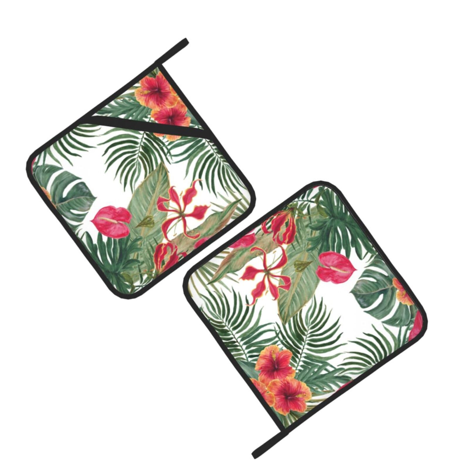 summer hawaiian Printed Oven Pot Holders Set of 2 Pcs Heat Resistant Kitchen Microwave Potholders for Cooking Baking Grilling