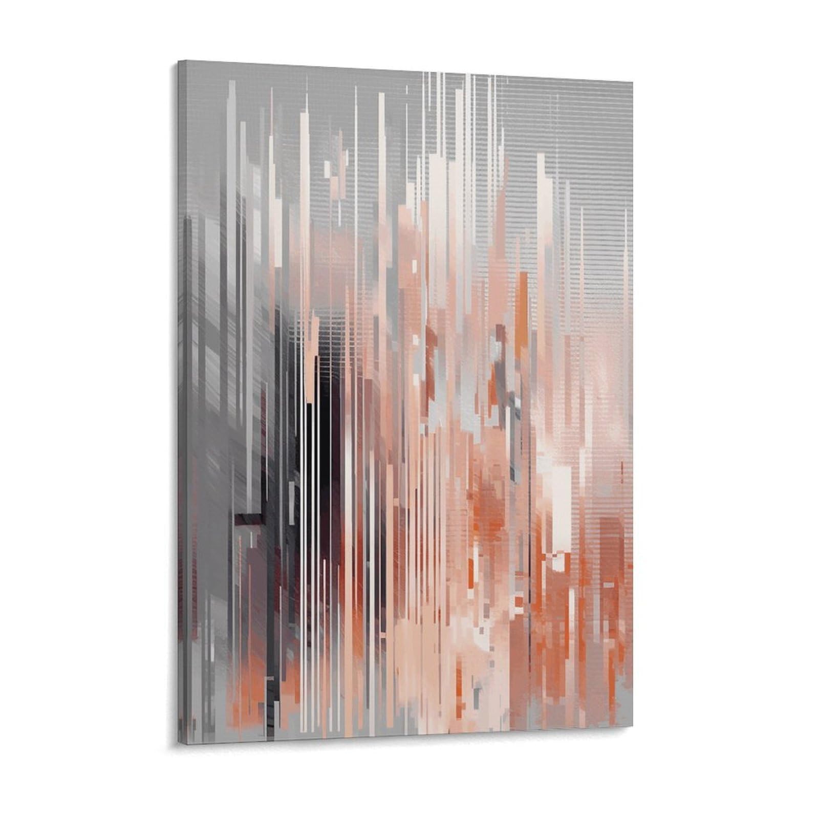 Gray Abstract Pattern Canvas Wall Art for Bedroom 18x24inch Canvas Prints Artwork for Walls Modern Picture Artwork Painting for Living Room Aesthetic Wall Paintings for Bathroom Kitchen Offic