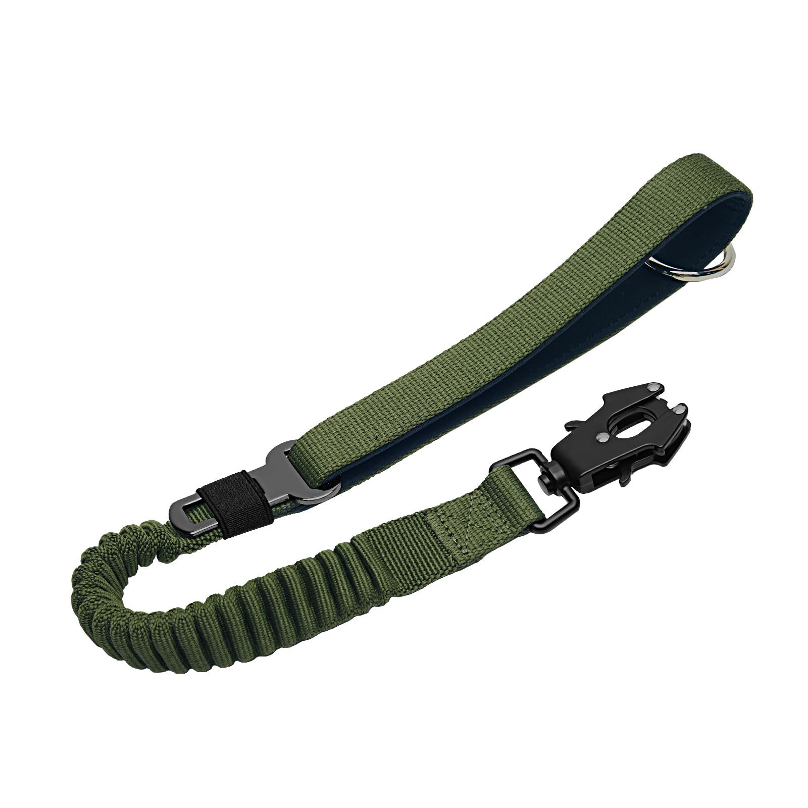 20” Strong Short Leash for Dog, Heavy Duty Bungee Dogs Leash with Padded Handle Car Seatbelt, Dog Training Leashs for Large or Medium Dogs - Can be Used with Other leashes (Army Green)